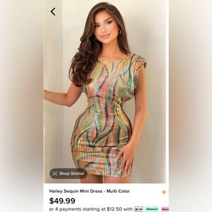 Fashion Nova Sequin Mini Dress - 1X